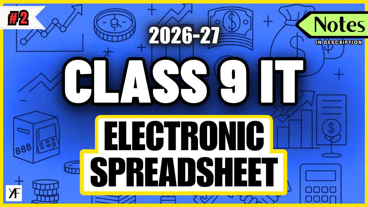 Class 9 IT 402 | Unit 4 | Electronic Spreadsheet | Youth AF